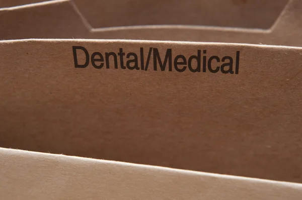 Aba de seção odontológica / médica no arquivo dobrável . — Fotografia de Stock