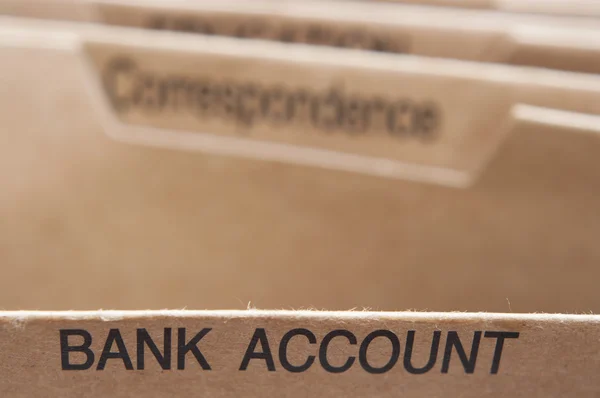 Pestaña de sección Cuenta Bancaria en archivo plegable . —  Fotos de Stock