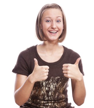 Portrait of attractive smile teenage girl clipart