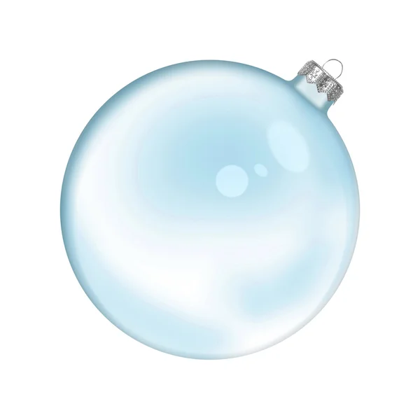 Kerstmis blauw glas transparante bal — Stockfoto