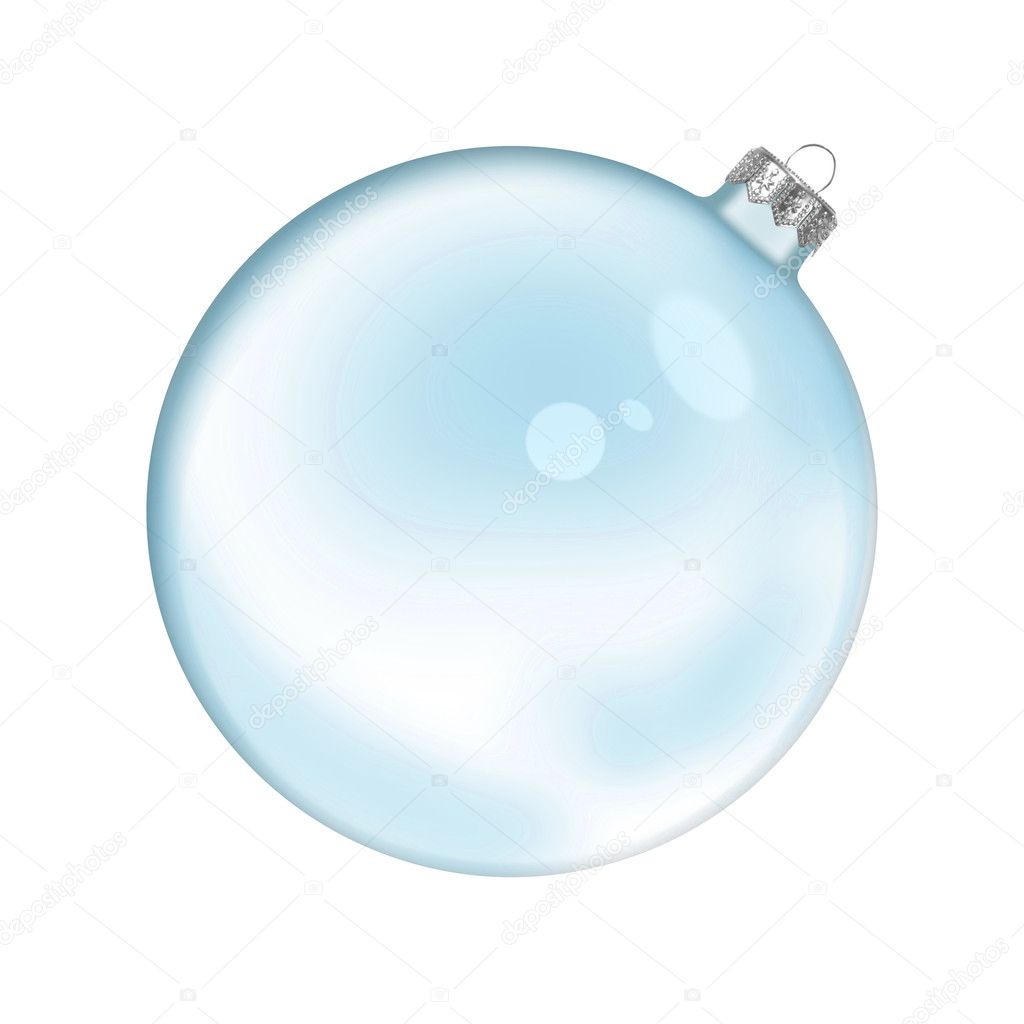Christmas blue glass transparent ball