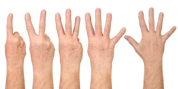 Männliche Hände zählen — Stockfoto