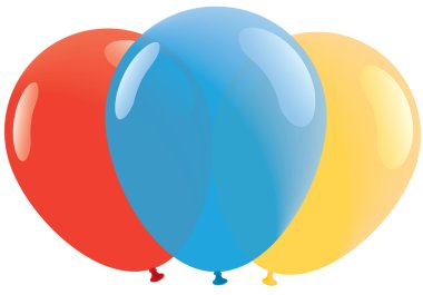 Red, Bllue, Yellow balloons clipart