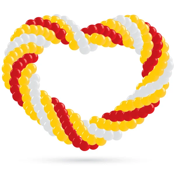 Heart from balloons — Stock Vector