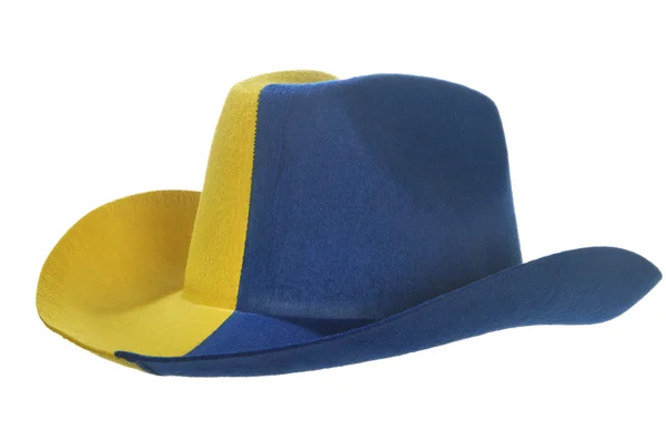 Chapéu de cowboy amarelo-azul — Fotografia de Stock