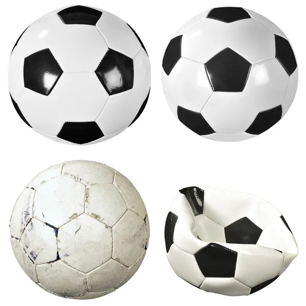 Набор футбольных мячей — стоковое фото