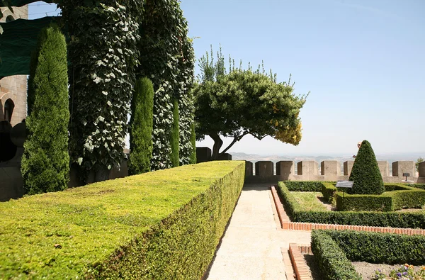 stock image Gardenl historic castle in Xátiva