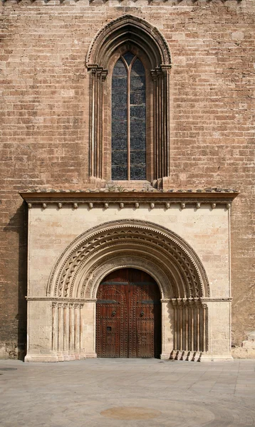 Entrance to the Cathedral in Valencia — Stock Photo, Image