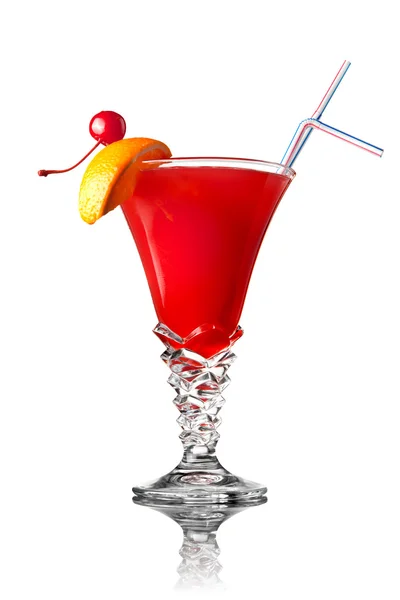 Red cocktail isolerad på vit — Stockfoto