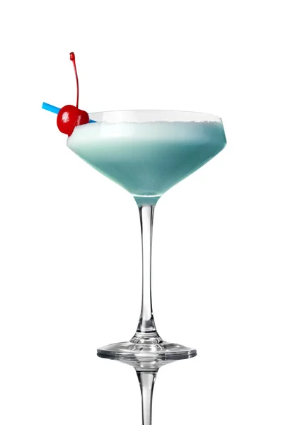 Cocktail azul isolado em branco — Fotografia de Stock