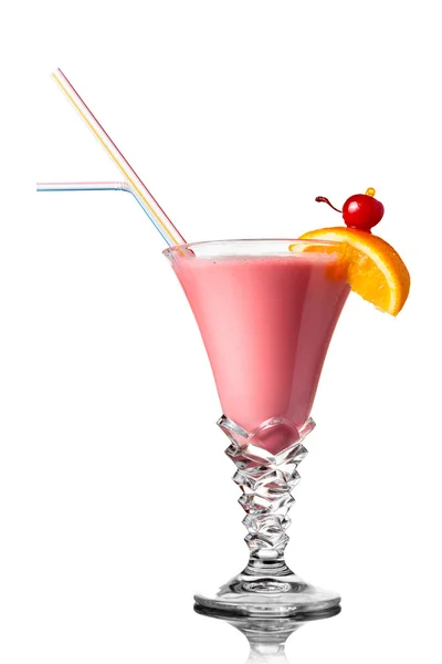 Cocktail rose isolé sur blanc — Photo