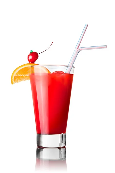 Kırmızı üzerine beyaz izole kokteyl — Stok fotoğraf