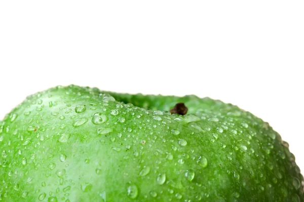 Зелене яблуко ізольоване на білому — стокове фото
