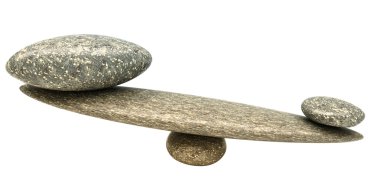 Influential thing: Pebble stability scales with stones clipart