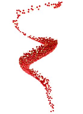 Red tasty bird-cherry swirl isolated on white clipart