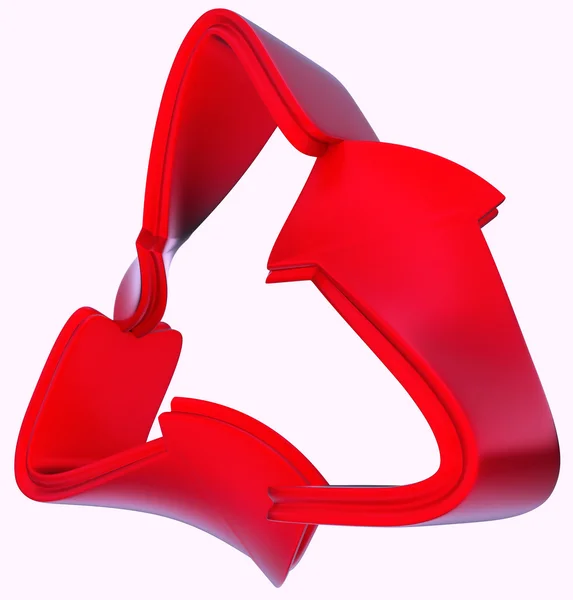 Concept écologique et recyclage : symbole rouge isolé — Photo