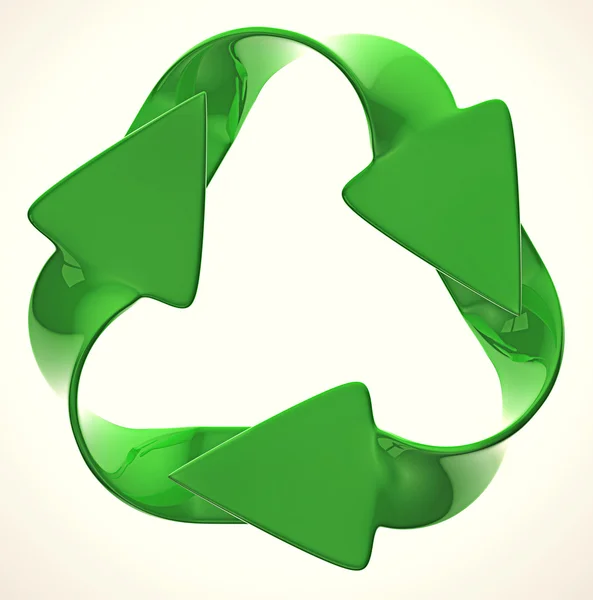 Экологическая устойчивость: зеленый символ переработки — стоковое фото