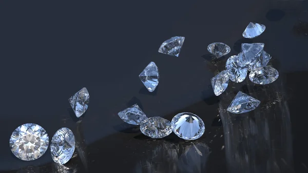 stock image Large group of gemstones rolling down