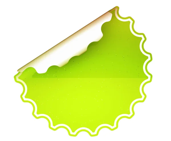 Marul yeşil yuvarlak bükülmüş etiket veya etiket — Stok fotoğraf