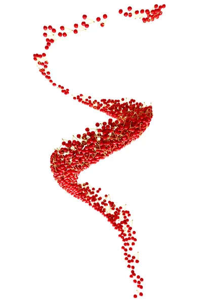 Red tasty bird-cherry swirl isolated on white — Stock Photo, Image