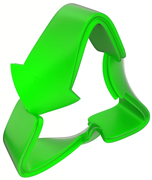 Trwałość i ekologia: zielony recykling symbol — Zdjęcie stockowe