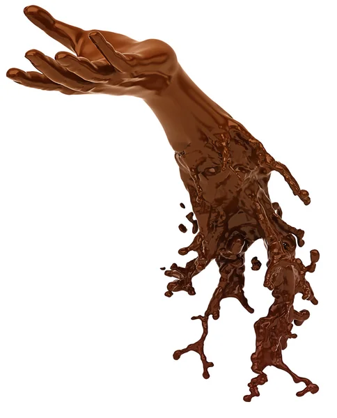 分離された甘いチョコレート手 — ストック写真