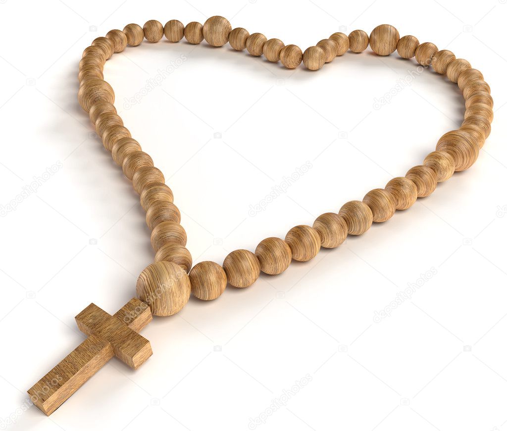 Religious life and love: wooden chaplet or rosary beads