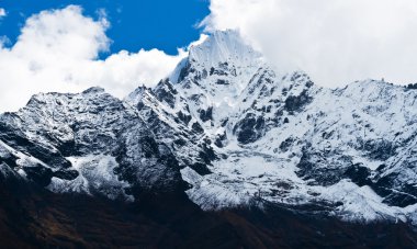 Thamserku Mountain peak in Himalayas, Nepal clipart