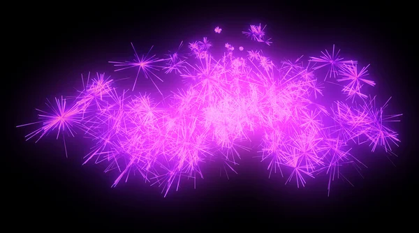 Feier: Fliederfarbenes Festfeuerwerk in der Nacht — Stockfoto