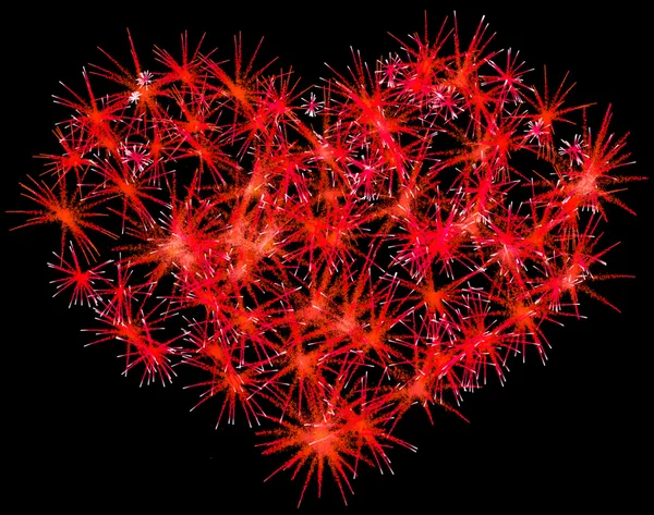 Fuochi d'artificio a forma di cuore per San Valentino — Foto Stock