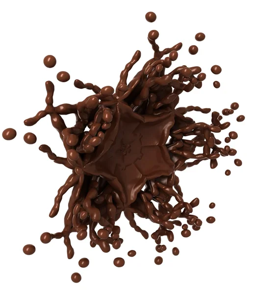 Chocolat chaud éclaboussures : Forme liquide avec des gouttes — Photo