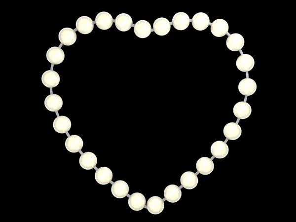 Amour : Perles forme de coeur isolé — Photo
