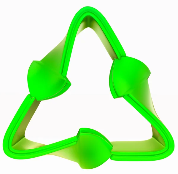 Reciclagem e meio ambiente: símbolo verde isolado — Fotografia de Stock