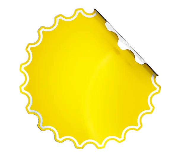 Etiqueta engomada o etiqueta amarilla redonda — Foto de Stock