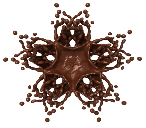 Star Splash: Жидкий шоколад с капельками — стоковое фото