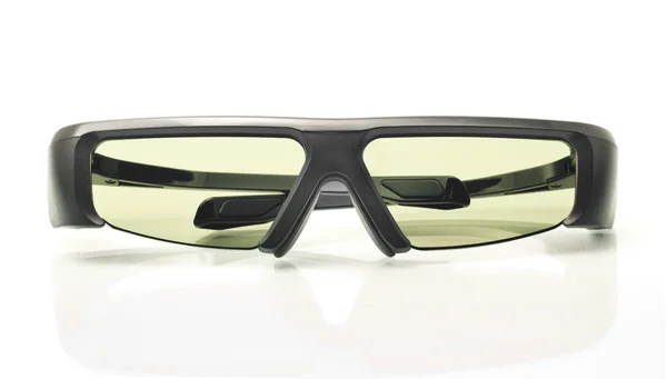 Stéréo TV 3D : lunettes d'obturation actives sur blanc — Photo