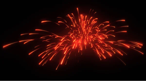 Xmas: rode feestelijke vuurwerk 's nachts — Stockfoto