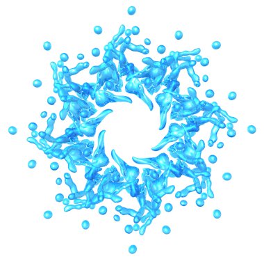 Su: izole sıvı şekli mavi yıldız