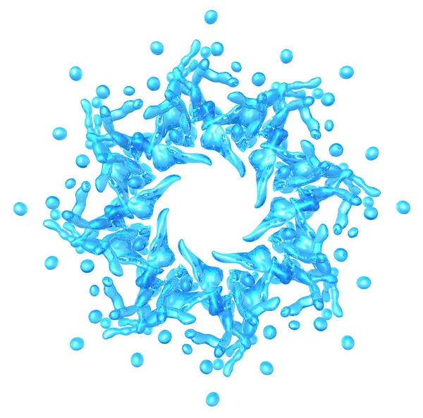 Woda: Płynny kształt niebieski gwiazda na białym tle — Zdjęcie stockowe