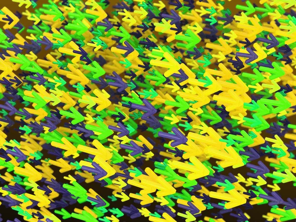 Mover: grande grupo de setas coloridas — Fotografia de Stock