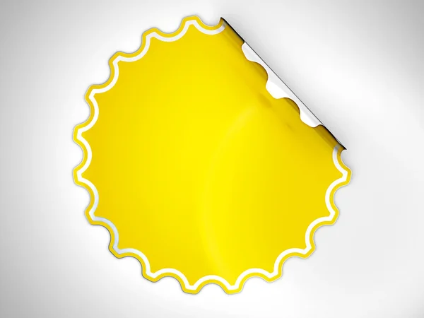 Круглая желтая наклейка или этикетка — стоковое фото