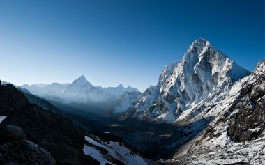 Cho La pass at dawn in Himalayas clipart