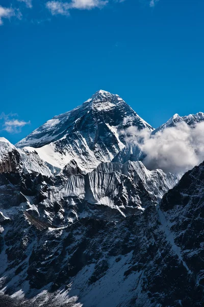 Everest topp eller chomolungma - toppen av världen — Stockfoto