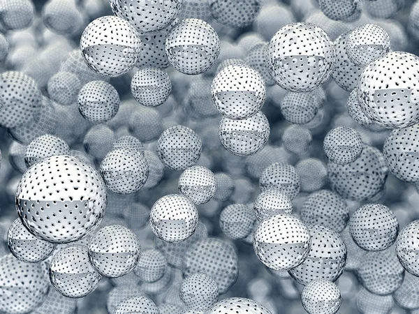 Metallic sieve orbs with holes — Stock Photo, Image
