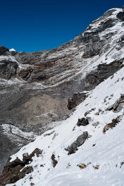 Mountains and snow viewed from Renjo pass in Himalayas — Stock Photo, Image