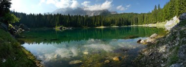 Carezza Lake (Karersee) in the Italian Dolomites clipart