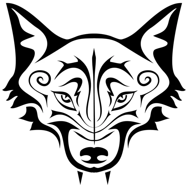 Tatuaż czarny wilk — Wektor stockowy