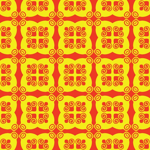 Modèle rouge et jaune sans couture — Image vectorielle