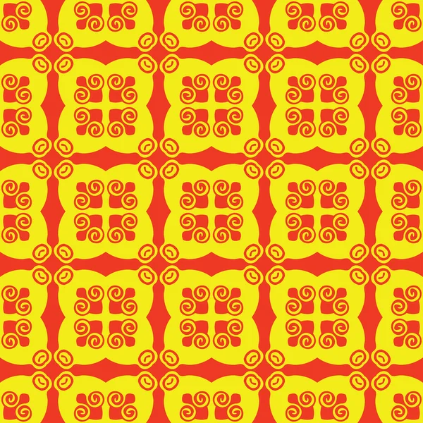 Patrón rojo y amarillo sin costuras — Vector de stock