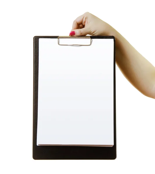 Hand with the clipboard — Stock Photo, Image